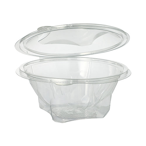 Papstar 6x 50 Feinkost- und Salatschalen mit Klappdeckel, R-PET rund 750 ml Ø 17,4 cm · 7,3 cm glasklar