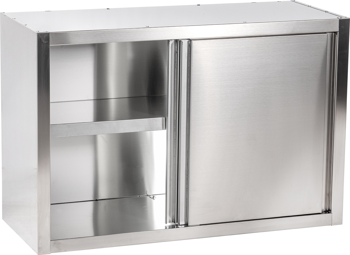 KBS Wandhängeschrank (mit Schiebetüren), Edelstahl, 1400x400x800mm