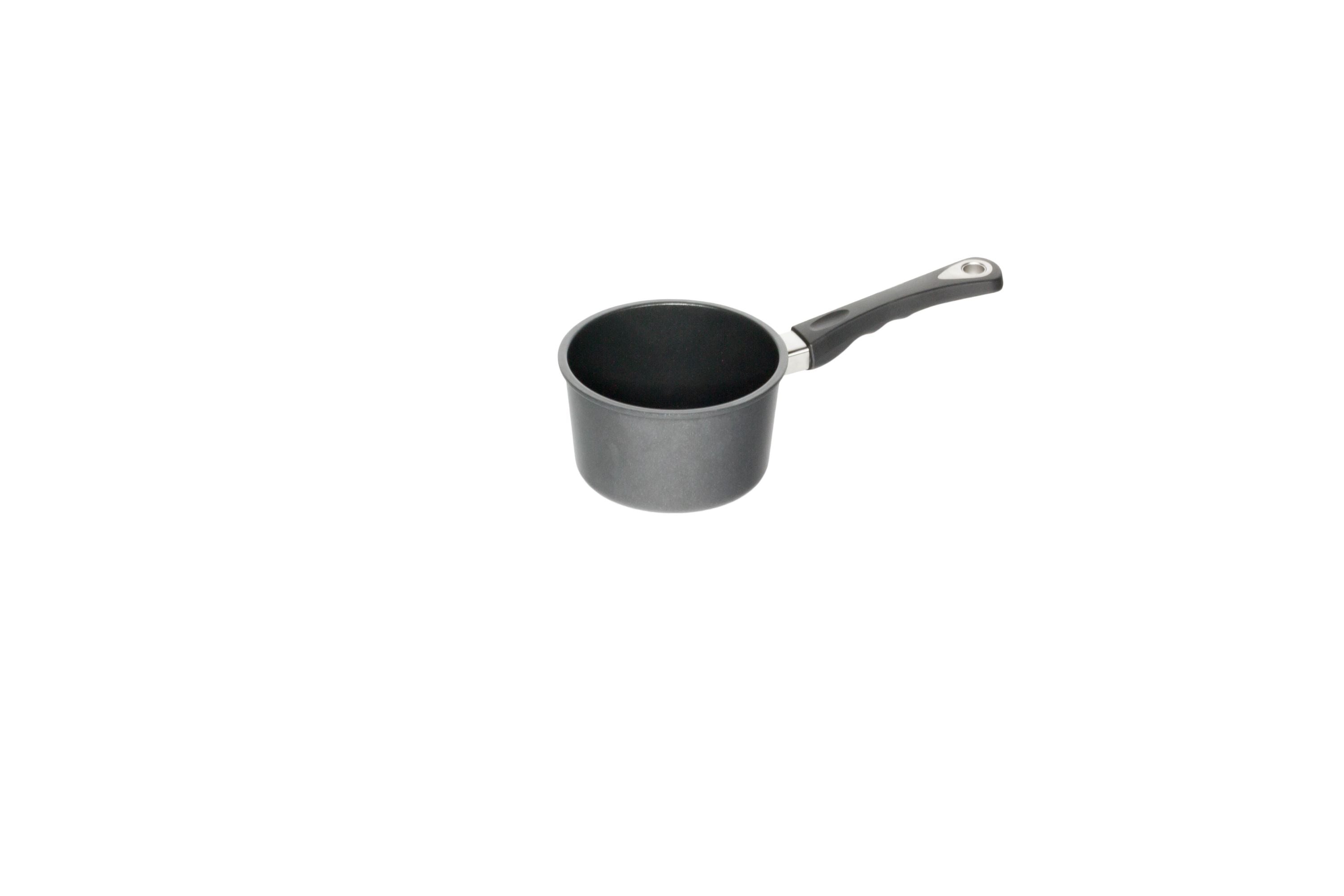 AMT Milch-/Soßentopf (Ohne Ausgießer), Aluminiumguss, Schwarz, Inhalt: 1,5L, Durchmesser: 16cm