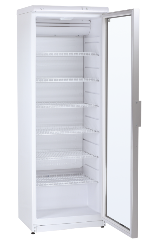 KBS Kühlschrank (mit Glastür), Stahl, Kunststoff und Glas, Weiß, 0,23kW, 230V, 350L, 600x600x1730mm (CD 350)