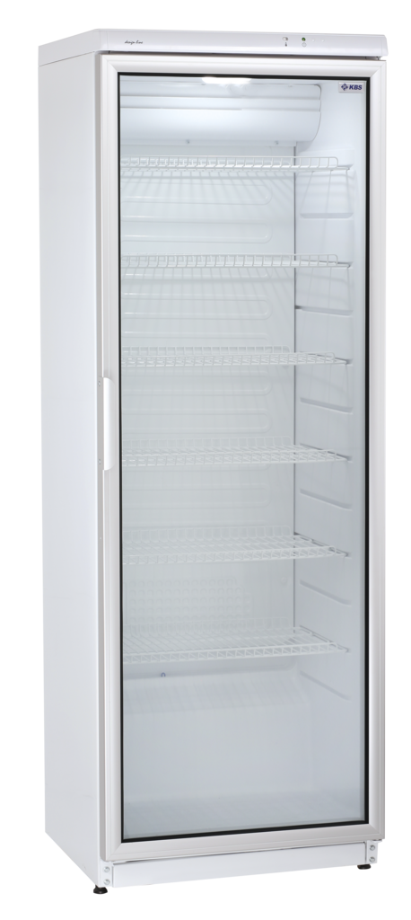 KBS Kühlschrank (mit Glastür), Stahl, Kunststoff und Glas, Weiß, 0,23kW, 230V, 350L, 600x600x1730mm (CD 350)