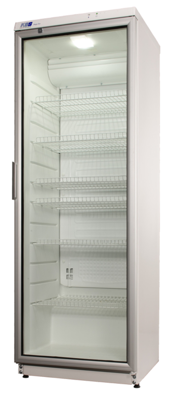 KBS Glastürkühlschrank (CD 350) mit Schloss, Weiß, 0,23kW, 230V, 600x600x1730mm