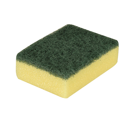 Papstar 20x 3 Topfreiniger, Schwamm eckig 2,6 cm x 9 cm x 6,6 cm gelb/grün , kratzend