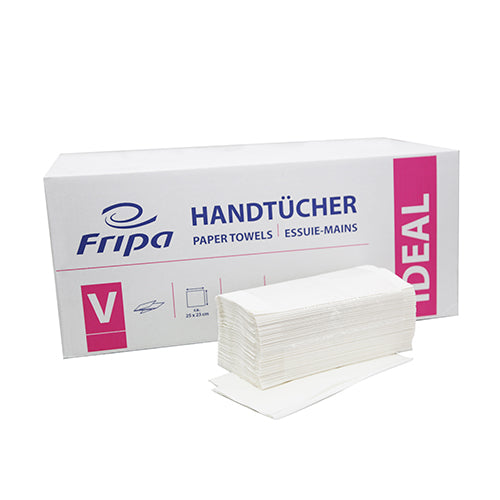 Papstar 20x 250 Blatt Handtuchpapier V-Falz 23 cm x 25 cm hochweiss Zick Zack, 1-lagig