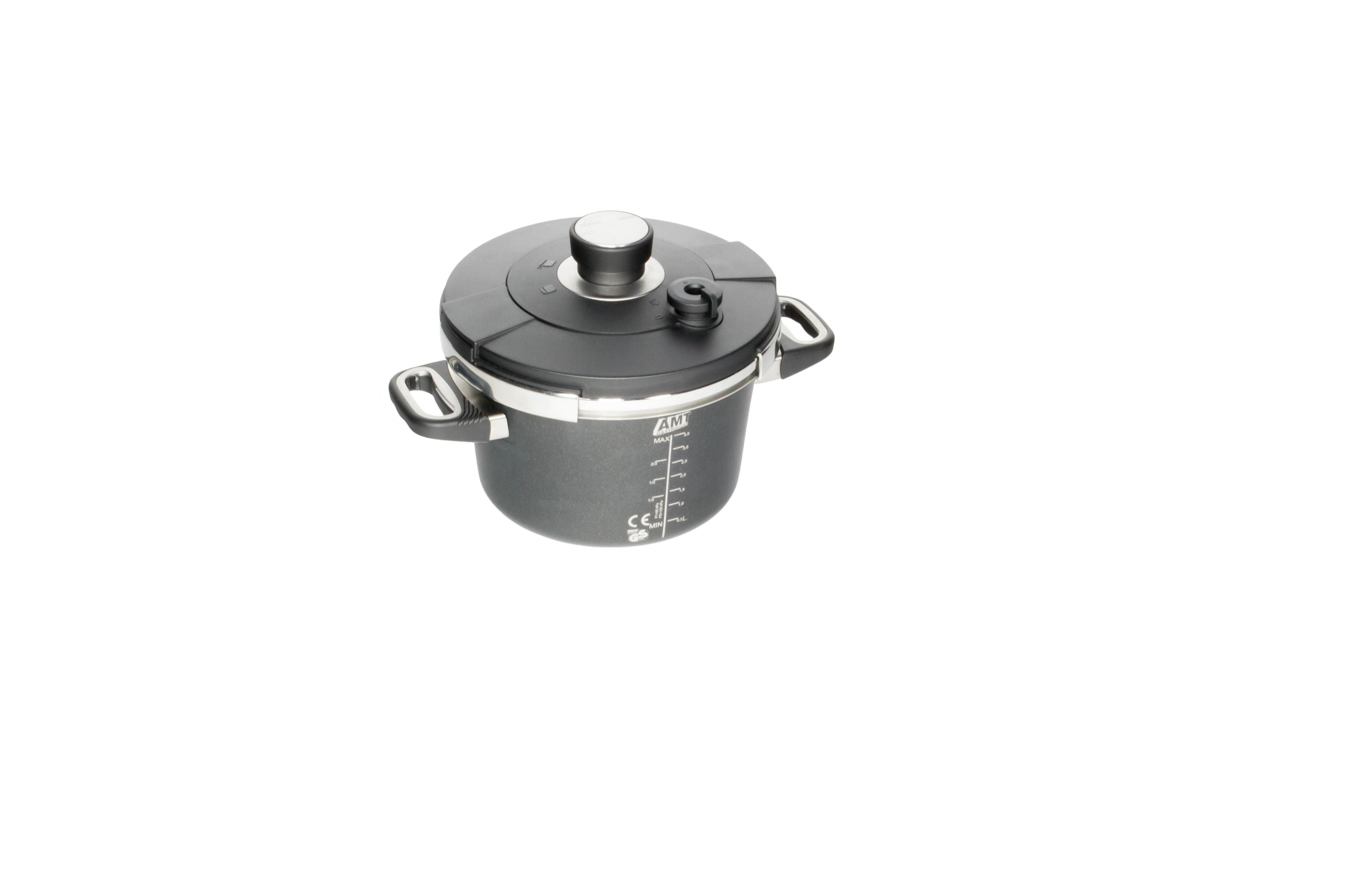 AMT Schnellkochtopf (Ohne Deckel), Aluminiumguss, Schwarz, Inhalt: 3-7L, Durchmesser: 22-24cm, Höhe: 10-24cm