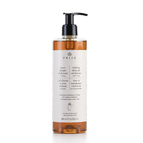 Papstar 18x Haut- & Haarshampoo "Prija" 380 ml "vitalisierend" mit Ginseng-Extrakten im Pumpspender