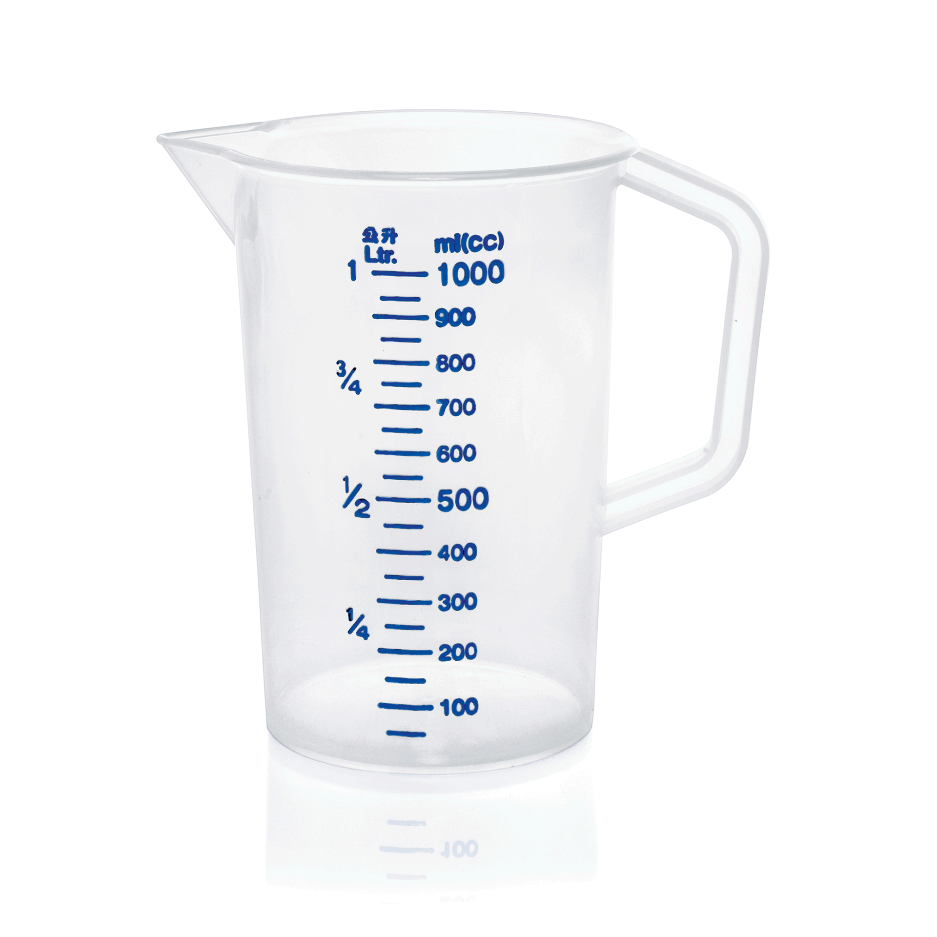 WAS Germany Messbecher (Mit 50ml Skalierung), Polypropylen, Inhalt: 1L, Durchmesser: 11,5cm (9306100)