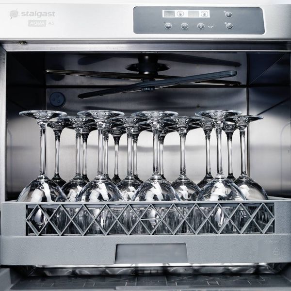 Stalgast Geschirrspülmaschine Aqua A5, Klarspülmitteldosier-, Reinigerdosier-, Klarspül- und Ablaufpumpe, 400V, 6,5kW, 565x680x835mm