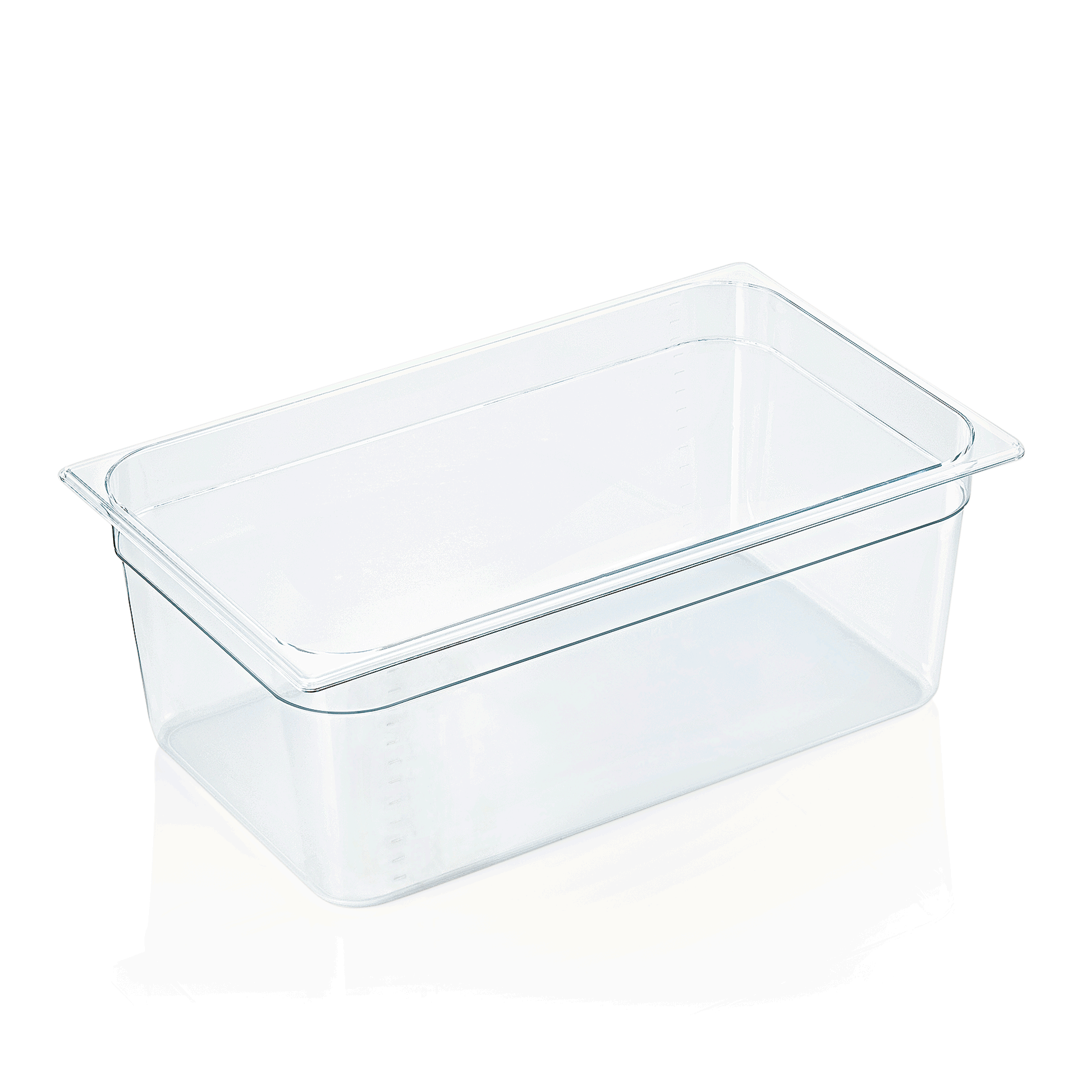 WAS Germany GN Behälter 1/1 mit Skalierung, Serie: GN 94, Polycarbonat, Höhe: 200 mm, 26,4 Liter (9411200)