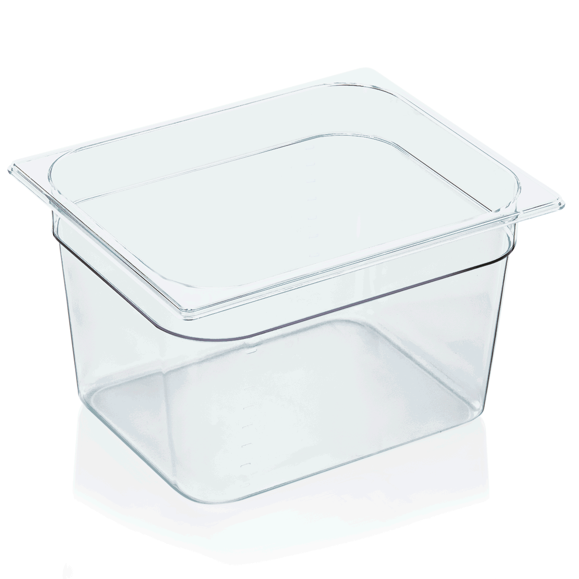 WAS Germany GN Behälter 1/2 mit Skalierung, Serie: GN 94, Polycarbonat, Höhe: 200 mm, 11,9 Liter (9412200)