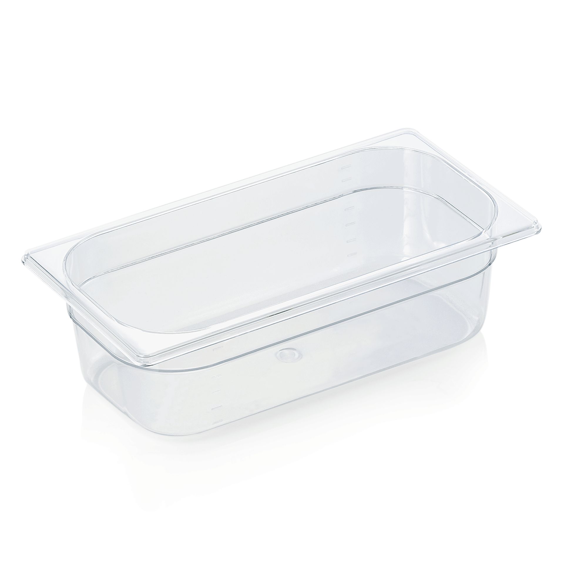 WAS Germany GN Behälter 1/3 mit Skalierung, Serie: GN 94, Polycarbonat, Höhe: 100 mm, 3,8 Liter (9413100)