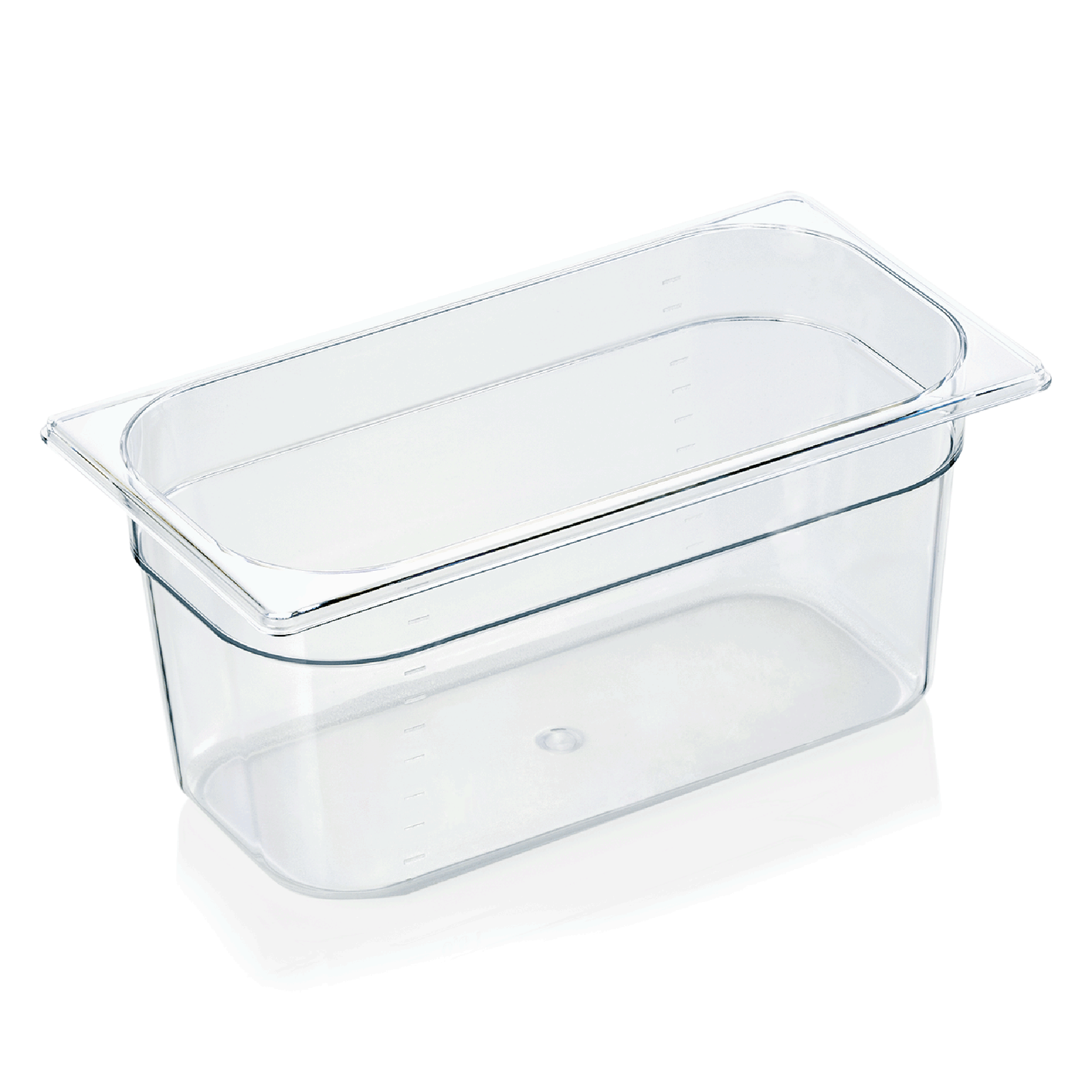 WAS Germany GN Behälter 1/3 mit Skalierung, Serie: GN 94, Polycarbonat, Höhe: 150 mm, 5,5 Liter (9413150)