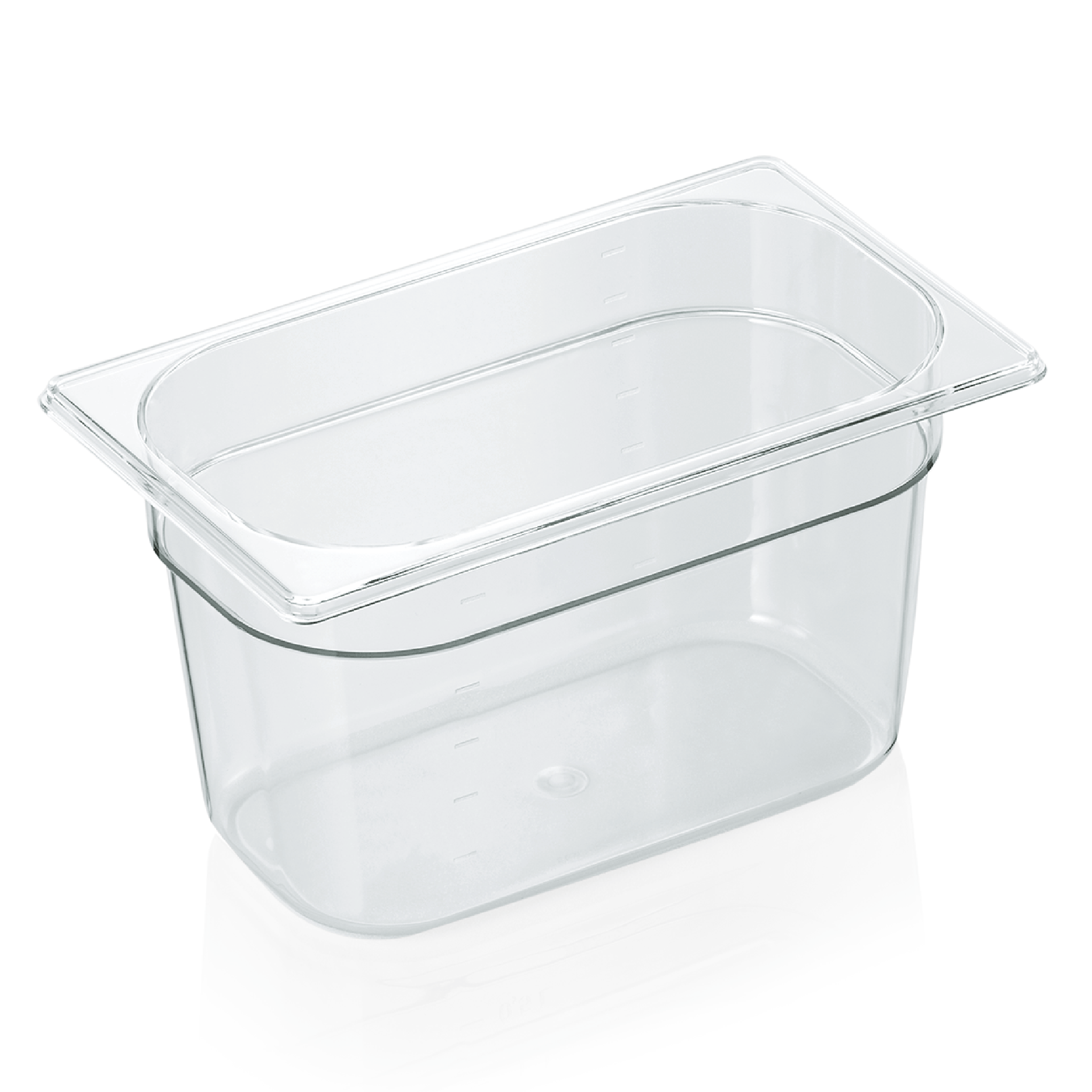 WAS Germany GN Behälter 1/4 mit Skalierung, Serie: GN 94, Polycarbonat, Höhe: 150 mm, 3,8 Liter (9414150)