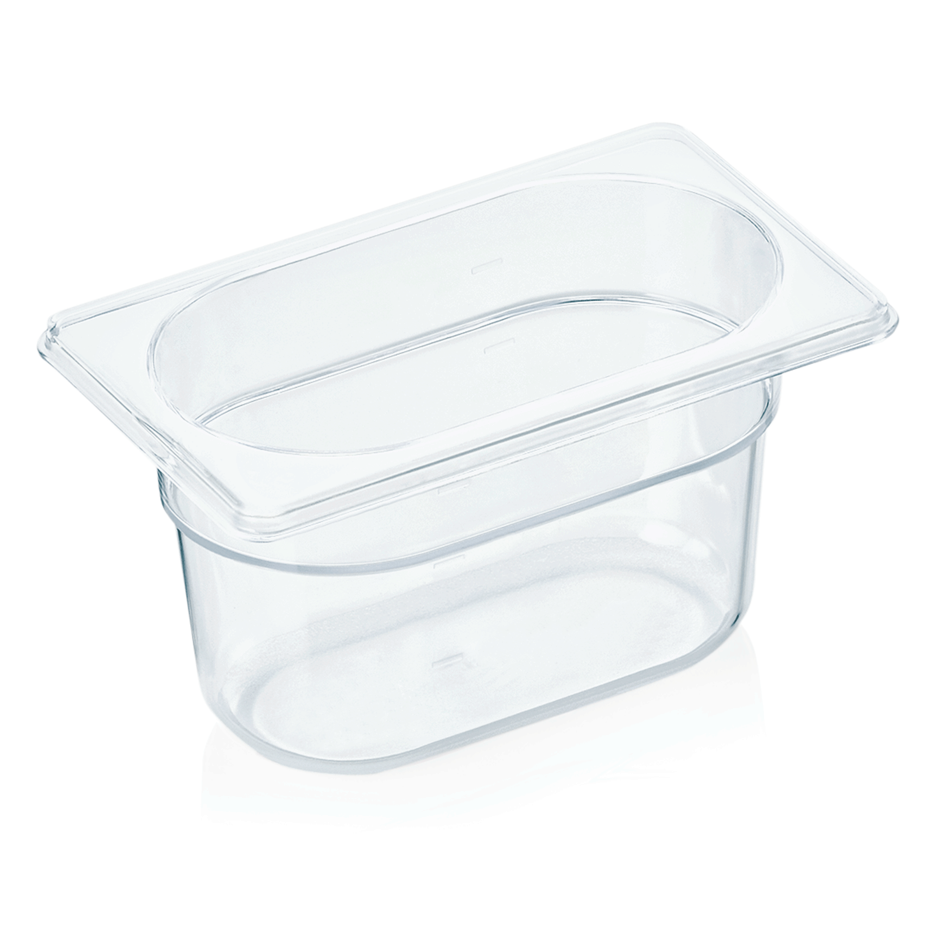 WAS Germany GN Behälter 1/9 mit Skalierung, Serie: GN 94, Polycarbonat, Höhe: 100mm, 0,9 Liter (9419100)