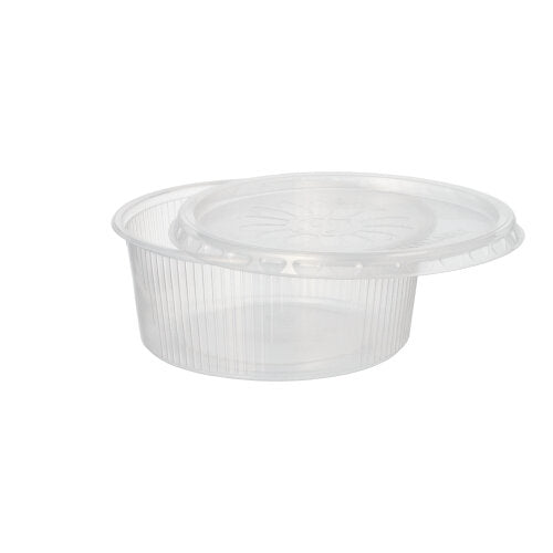 Papstar 5x 50 Verpackungsbecher mit Deckel, PP rund 200 ml Ø 10,5 cm · 4,5 cm transparent