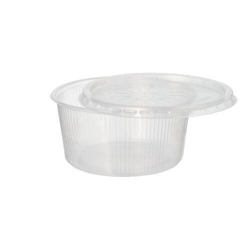 Papstar 5x 50 Verpackungsbecher mit Deckel, PP rund 250 ml Ø 10,5 cm · 5,1 cm transparent