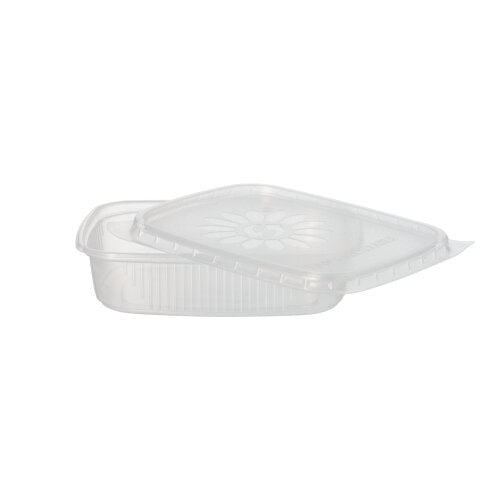 Papstar 250 Verpackungsbecher mit Deckel, PP, Transparent, Eckig, Inhalt: 125ml, 2,9x8,9x11,4cm