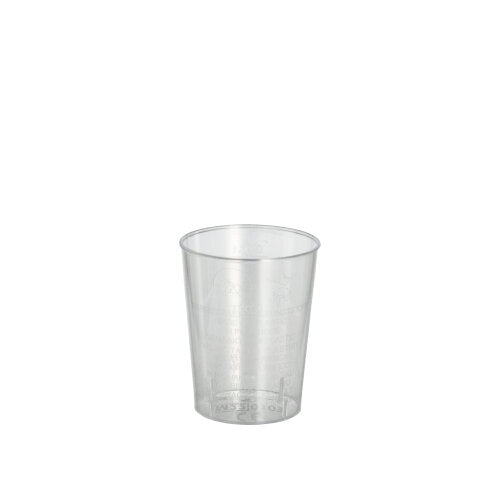 Papstar 40x 50 Schnapsgläser mit Füllstrich, Glasklar, PS, Inhalt:4cl, Durchmesser: 4,3cm, Höhe: 5,2cm