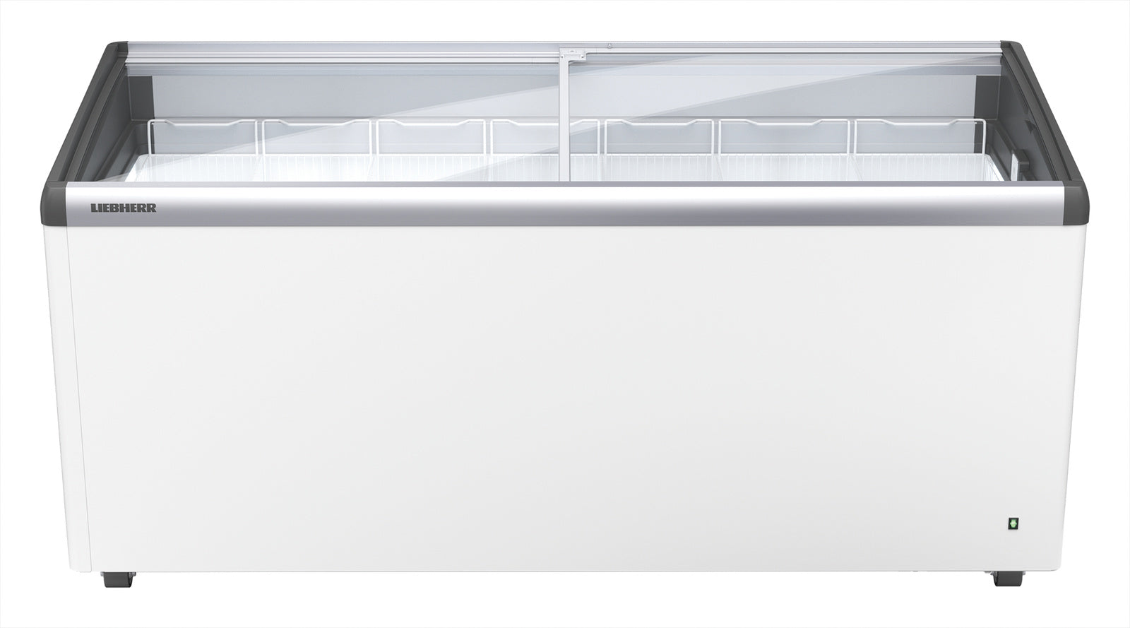 Gefriertruhe (mit Glasschiebedeckel), Stahl und Glas, Weiß, 1,004kW, 230V, 499L, 1675x660x825mm (EFI 4853)