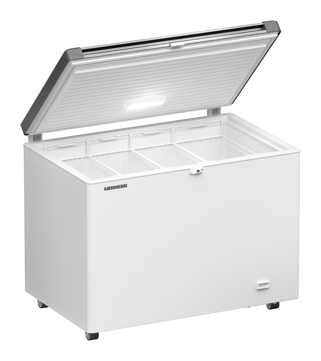 Gefriertruhe (mit Hebedeckel), Stahl und Edelstahl, Weiß und Silber, 0,561kW, 230V, 266L, 1045x710x825mm (EFL 3056)