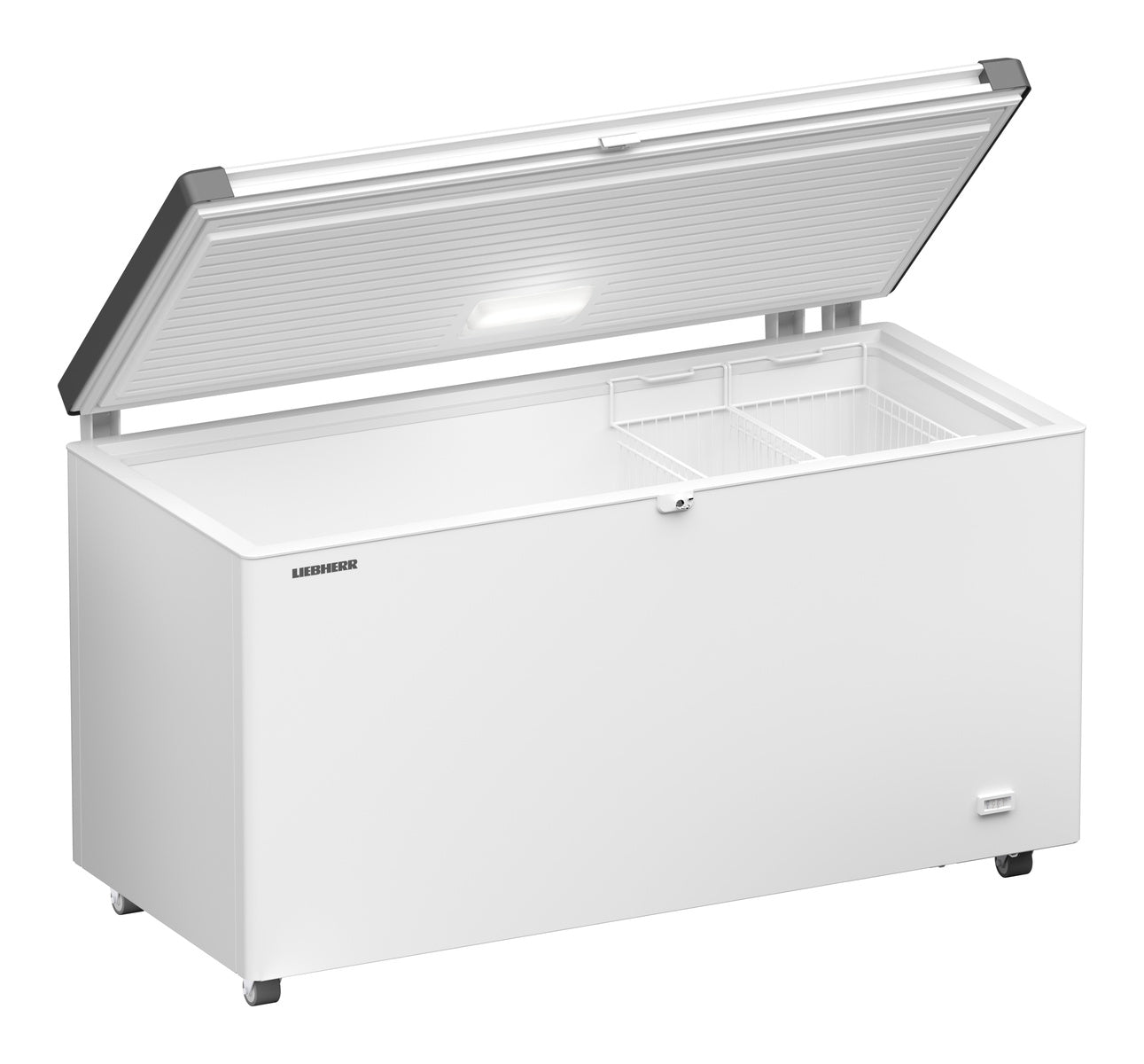 Gefriertruhe (mit Hebedeckel), Stahl, Weiß, 0,717kW, 230V, 404L, 1465x710x825mm (EFL 3056)