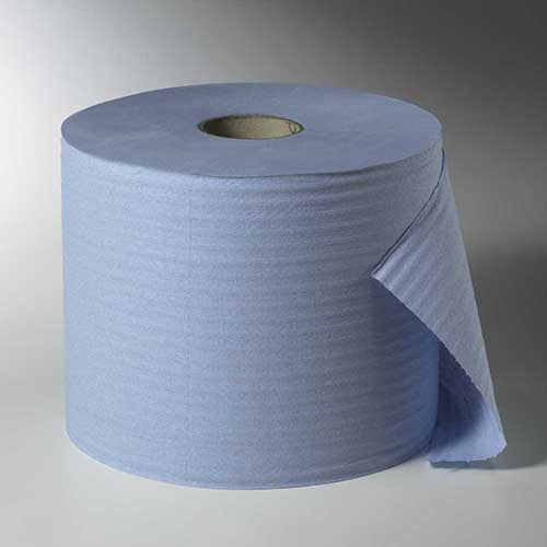 Papstar 1x 2 Rollen Putzrollen, 2-lagig Ø 29 cm · 38 cm x 22 cm blau 1.000 Abrisse, Hülse Ø 7 cm