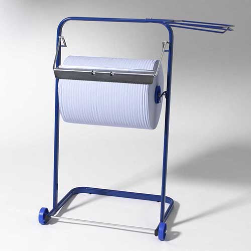 Papstar 1x Bodenständer für Putzrollen 89,5 cm x 38 cm x 75 cm blau mit Abfallsackhalterung