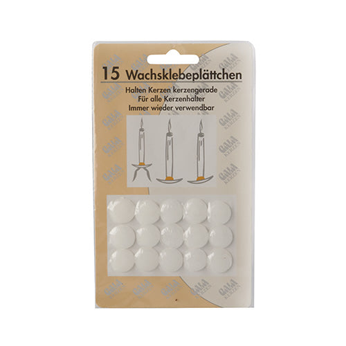 Papstar 25x 15 Wachsklebeplättchen Ø 15 mm weiss