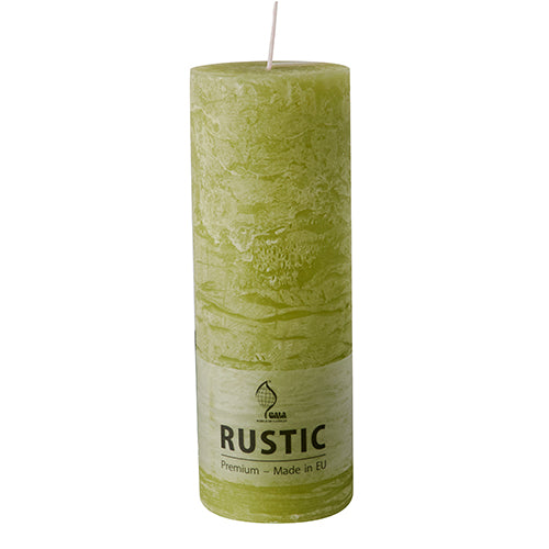 Papstar 6x Zylinderkerze Ø 68 mm · 190 mm birke "Rustic" durchgefärbt