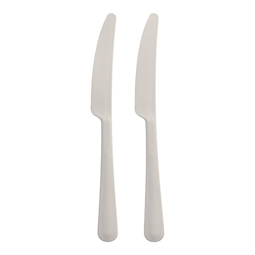 Papstar 6x 200 "Circulware by Haval" Mehrweg-Messer PP-MF 19,7 cm weiss "Gaia" extra stabil, in Spenderbox