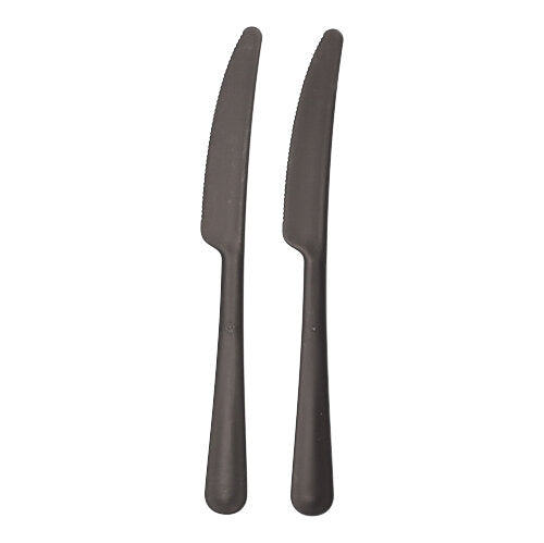 Papstar 6x 200 "Circulware by Haval" Mehrweg-Messer PP-MF 19,7 cm schwarz "Gaia" extra stabil, in Spenderbox