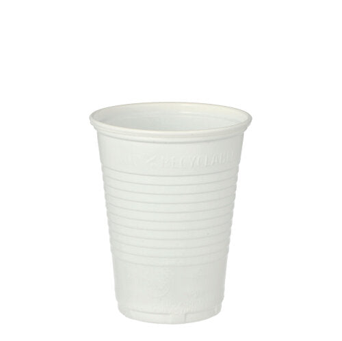 Papstar 3.000x Trinkbecher (Gerippt), Polypropylen, Weiß Inhalt: 180ml, Durchmesser: 7cm, Höhe: 8,6cm