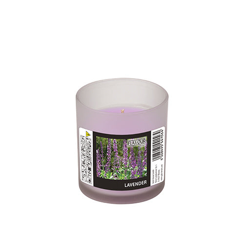 Papstar 6x "Flavour by GALA" Duftkerze im Glas Ø 70 mm · 77 mm violett - Lavender "Indro"