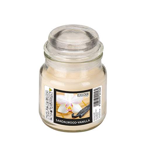 Papstar 6x "Flavour by GALA" Bonbonglas mit Wachsfüllung Ø 60 mm · 85 mm elfenbein - Sandalwood-Vanilla