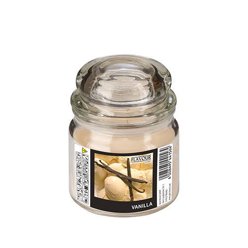 Papstar 4x "Flavour by GALA" Bonbonglas mit Wachsfüllung, MAXI Ø 90 mm · 120 mm creme - Vanilla
