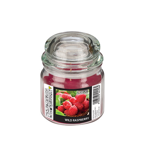 Papstar 4x "Flavour by GALA" Bonbonglas mit Wachsfüllung, MAXI Ø 90 mm · 120 mm weinrot - Wild Raspberry
