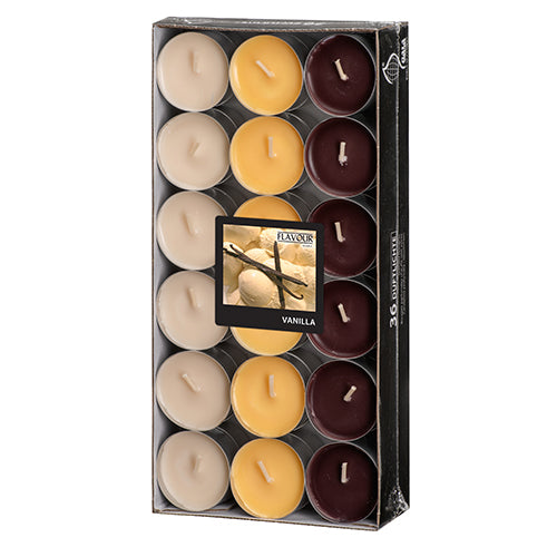 Papstar 8x 36 "Flavour by GALA" Duftlichte Ø 38 mm · 17 mm creme - Vanilla "Ton in Ton"