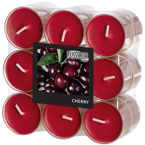Papstar 6x 18 "Flavour by GALA" Duftlichte Ø 38 mm · 24 mm bordeaux - Cherry in Polycarbonathülle