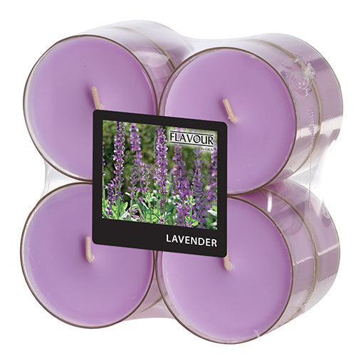 Papstar 6x 8 "Flavour by GALA" Maxi Duftlichte Ø 59 mm · 24 mm violett - Lavender in Polycarbonathülle