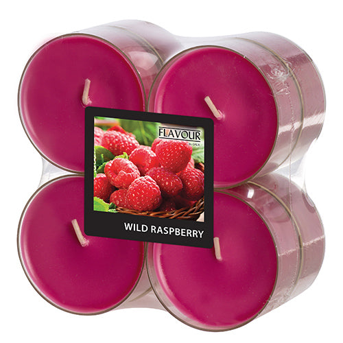 Papstar 6x 8 "Flavour by GALA" Maxi Duftlichte Ø 59 mm · 24 mm weinrot - Wild Raspberry in Polycarbonathülle