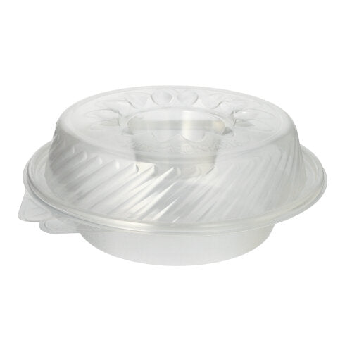 Papstar 4x 25 Feinkost- und Salatschalen mit Klappdeckel PP rund 950 ml 9,2 cm x 22 cm x 21,5 cm mit Dipfach