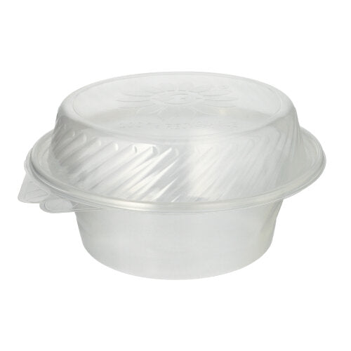 Papstar 4x 25 Feinkost- und Salatschalen mit Klappdeckel PP rund 1400 ml 11 cm x 22 cm x 21,5 cm