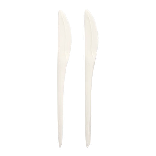 Papstar 20x 50 Messer "Folia" C-PLA 19 cm weiss