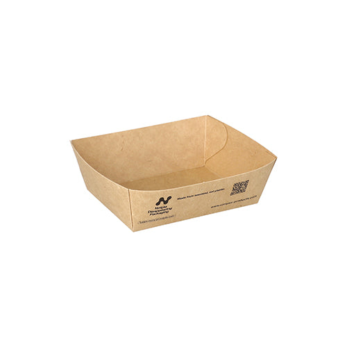 Papstar 6x 160 Snacktrays, Pappe "NOTPLA" 3,5 cm x 7 cm x 9 cm braun