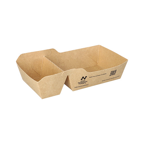 Papstar 6x 120 Snacktrays, Pappe "NOTPLA" 3,5 cm x 7 cm x 14,5 cm braun