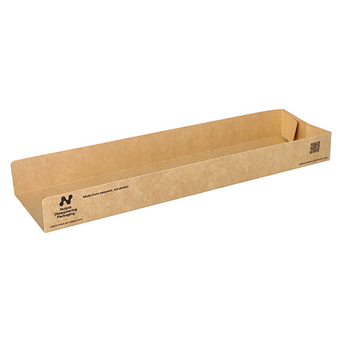 Papstar 6x 120 Snacktrays, Pappe "NOTPLA" 3 cm x 7,5 cm x 28,5 cm braun