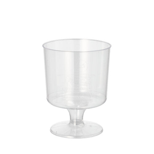 Papstar 540x Trinkbecher (mit Fuß), Polystyrol, Transparent, Inhalt: 180ml, Durchmesser: 6,6cm, Höhe: 8,6cm