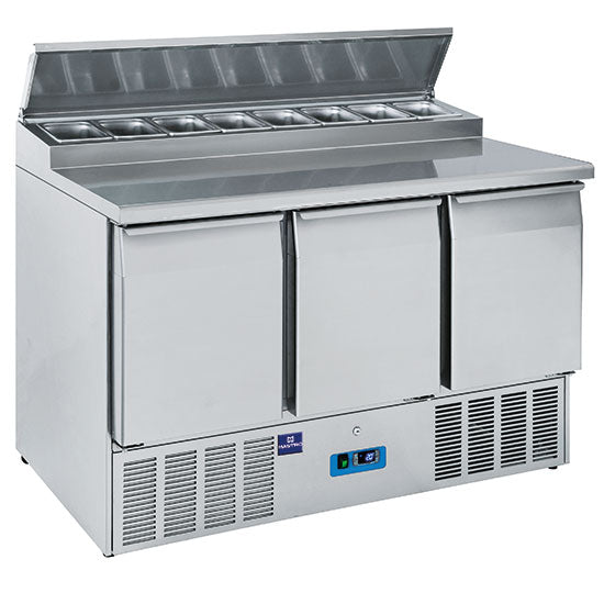 Mastro Saladette mit 3 Türen GN 1/1, 8x GN 1/6 h=150 mm, 0°/+8°C