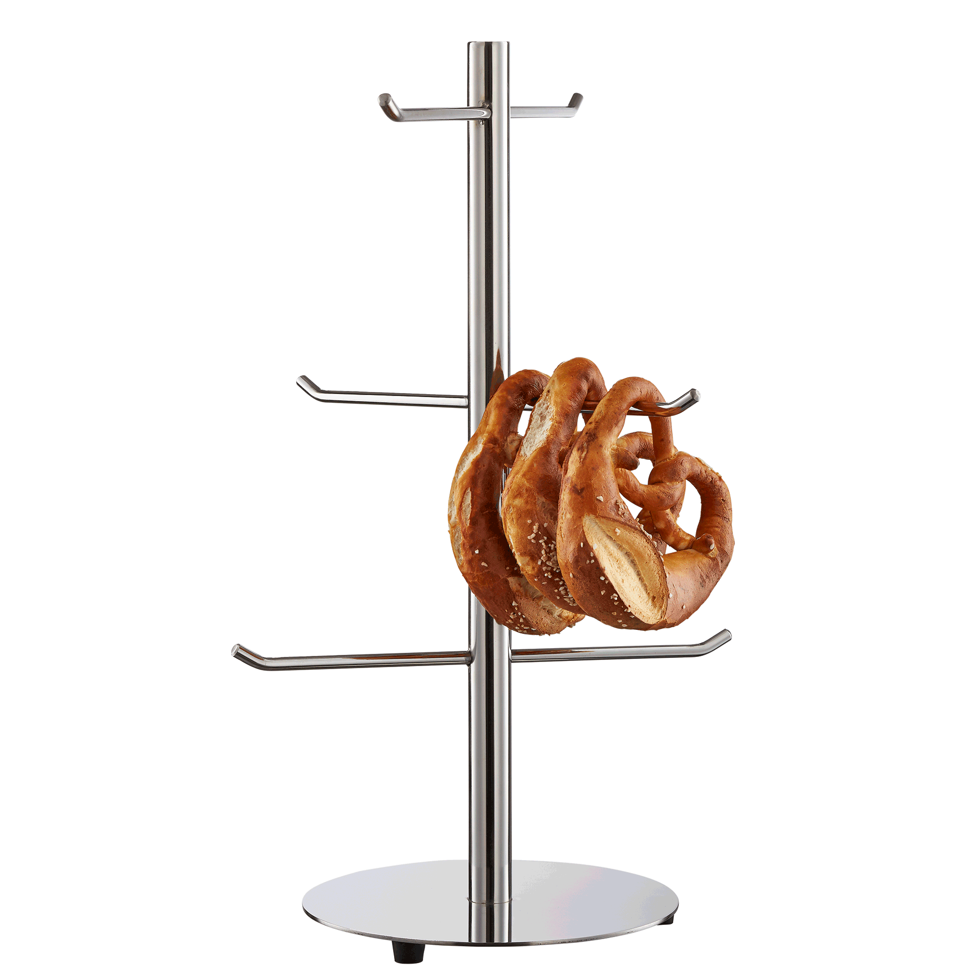 WAS Germany Brezel-/Wurstständer (6-armig), Chromnickelstahl, Durchmesser: 22cm, Höhe: 51cm (9771500)