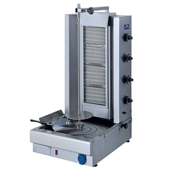 Mastro Gas-Dönergrill (4 Heizzonen), Edelstahl, 15,3kW, 220-240V, 480x630x1115mm
